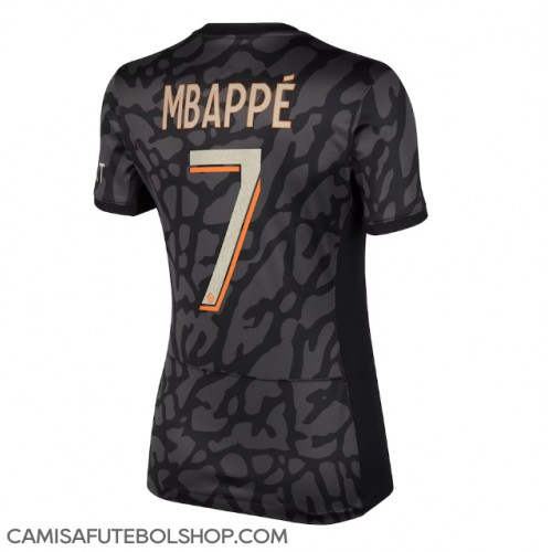 Camisa de time de futebol Paris Saint-Germain Kylian Mbappe #7 Replicas 3º Equipamento Feminina 2023-24 Manga Curta